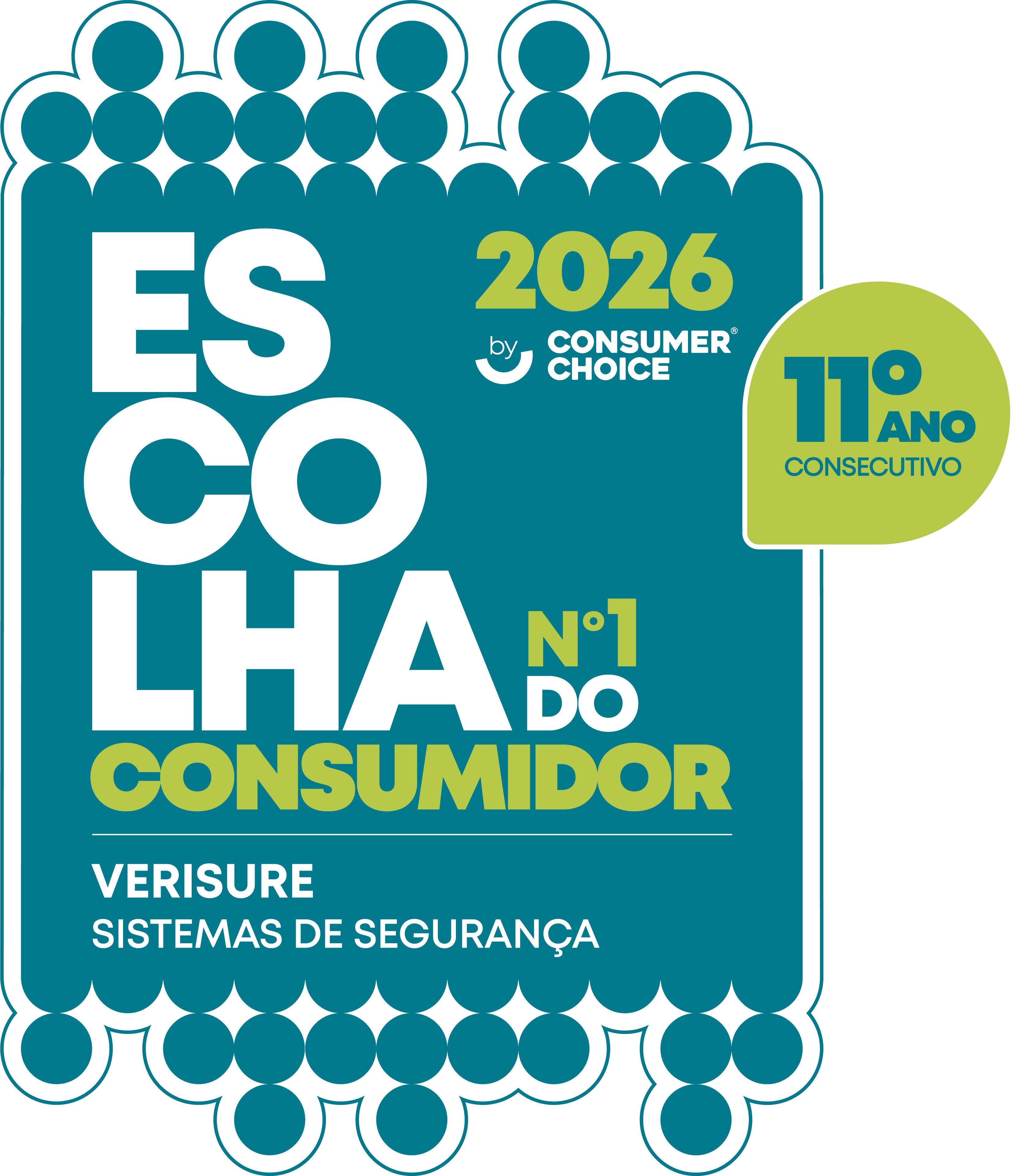 Selo do Prémio Escolha do Consumidor de 2026 atribuido à Verisure